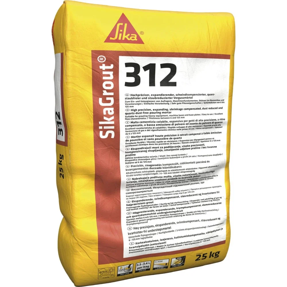 Sikagrout-312 – nagyteljesítményű kiöntőhabarcs professzionális feladatokra - 25kg