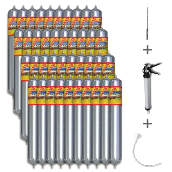 100 db SikaMur InjectoCream-100 560ml + ajándék kinyomó +  65cm-es fúrószár